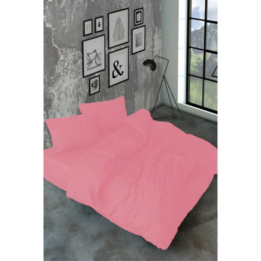 Snr Home Collection Akfil Pamuklu Pembe Çift Kişilik Nevresim Takımı (Lastikli Çarşaflı) - 200 x 220 cm Nevresim Takımı Fiyatı