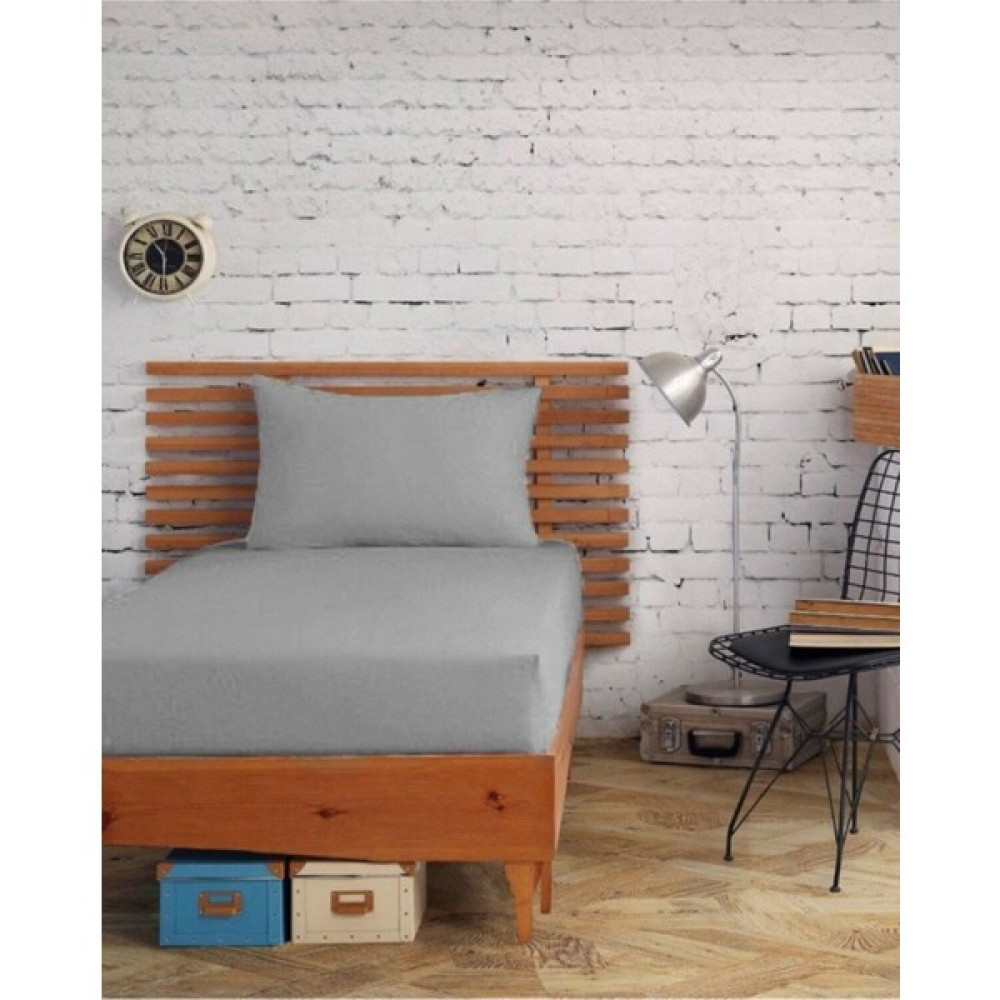 Snr Home Collection Akfil Pamuklu Tek Kişilik Gri Lastiksiz Çarşaf Takımı - 160 x 240 cm Çarşaf Fiyatı