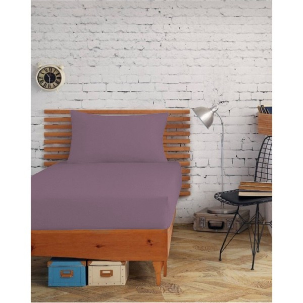 Snr Home Collection Akfil Pamuklu Tek Kişilik Mürdüm Lastiksiz Çarşaf Takımı - 160x240 Çarşaf Fiyatı