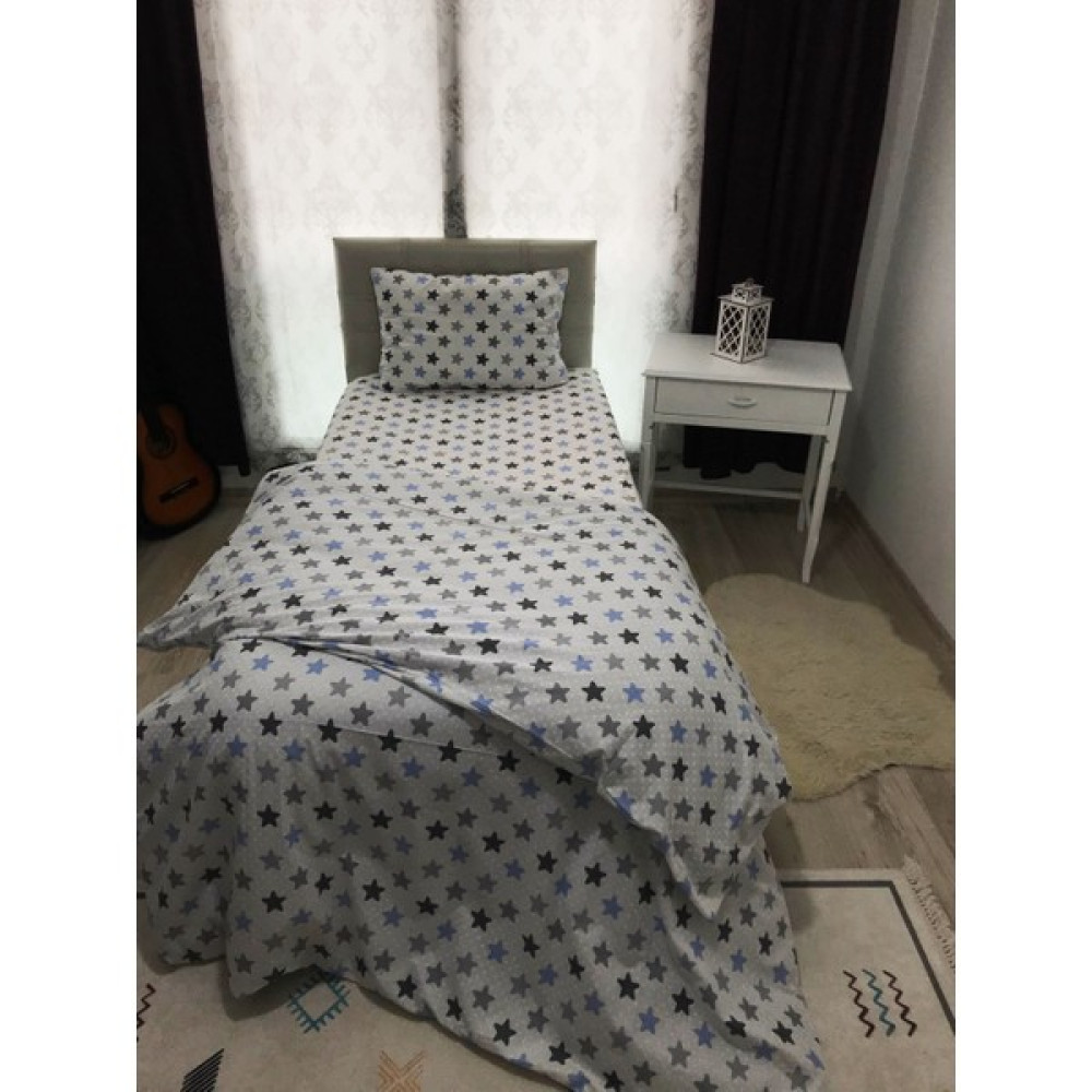 Snr Home Collection Mavi Yıldızlı Pamuklu Tek Kişilik Genç Odası Nevresim Takımı (Lastikli Çarşaflı) - 160 x 220 cm Bebek Nevresim Takımı Fiyatı
