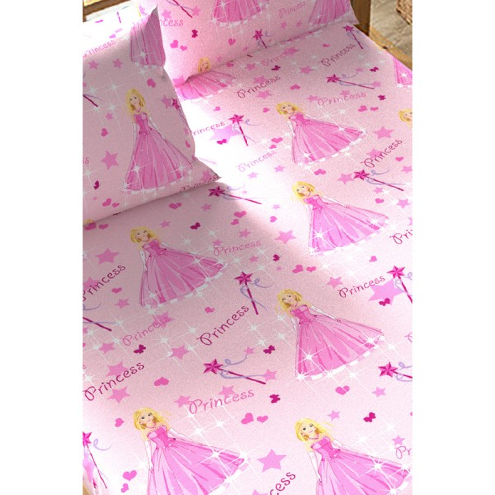 Snr Home Collection Prenses Desenli Tek Kişilik Lastikli Çarşaf Takımı - 100 x 200 cm - Pembe Çarşaf Fiyatı