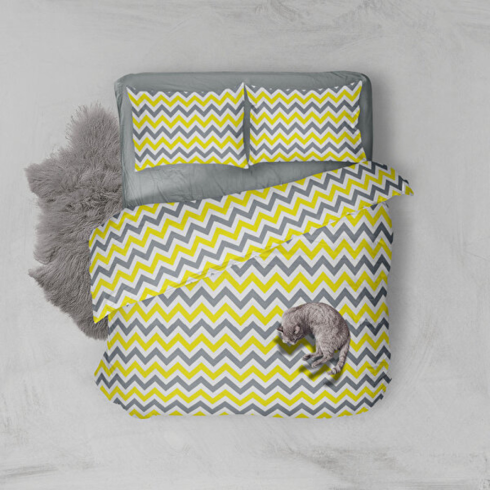 Snr Home Collection Sarı Zikzaklı Pamuklu Tek Kişilik Genç Odası Nevresim Seti (Çarşafsız) - 160 x 220 cm Bebek Nevresim Takımı Fiyatı