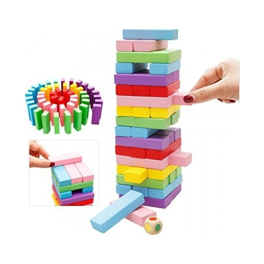 SNR Renkli Denge(Jenga) Oyunu,Ahşap Küçük(Mini) Boy - standart Oyuncak Fiyatı