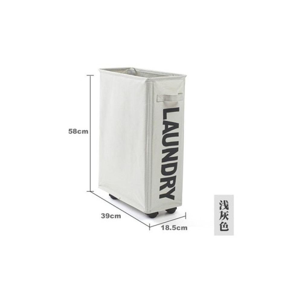 Snrp Shop Bej Tarzı Home Rolling Slim Katlanabilir Çamaşır Sepeti Organizatör Kirli Giysi Sepetleri Evrensel Tekerlekli 2 Bölme (Yurt Dışından) Sepet Fiyatı