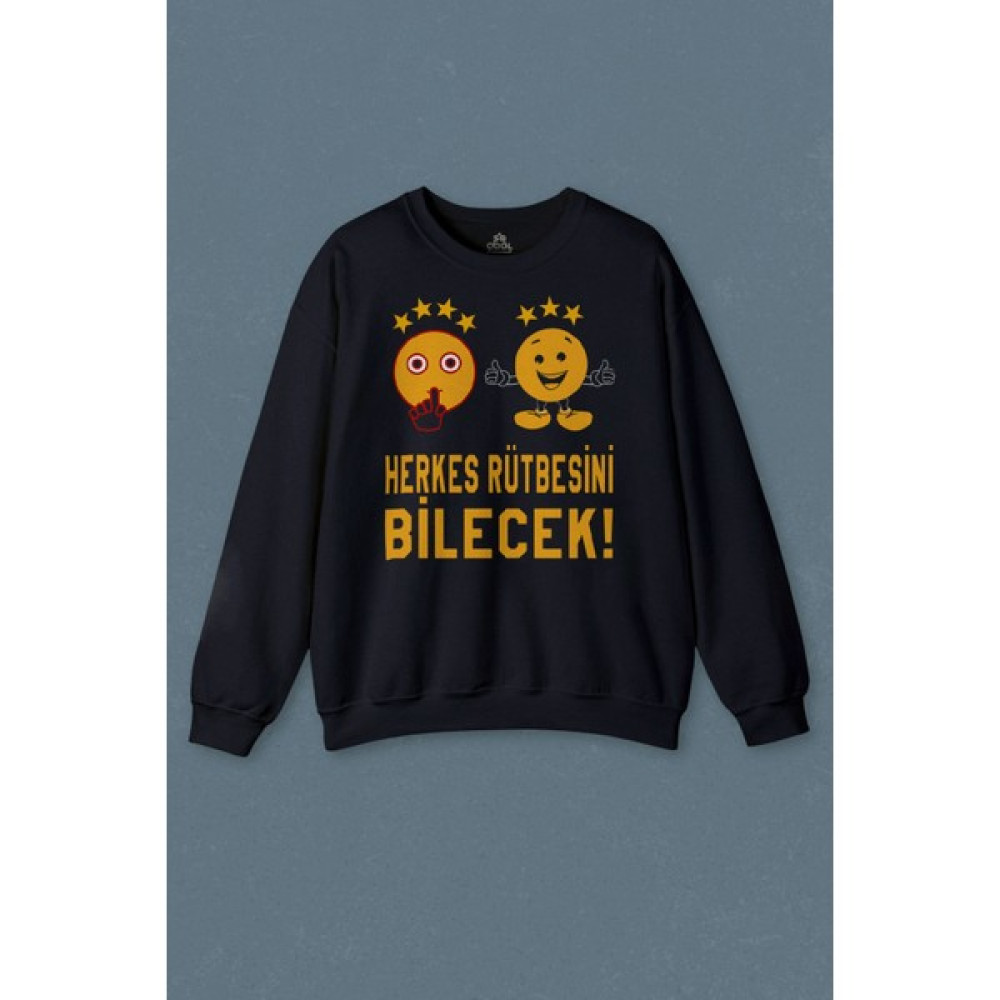 So Cool Galatasaray 4 Yıldız Herkes Sütbesini Bilecek Baskılı Unisex Sweat Erkek Sweatshirt Fiyatı