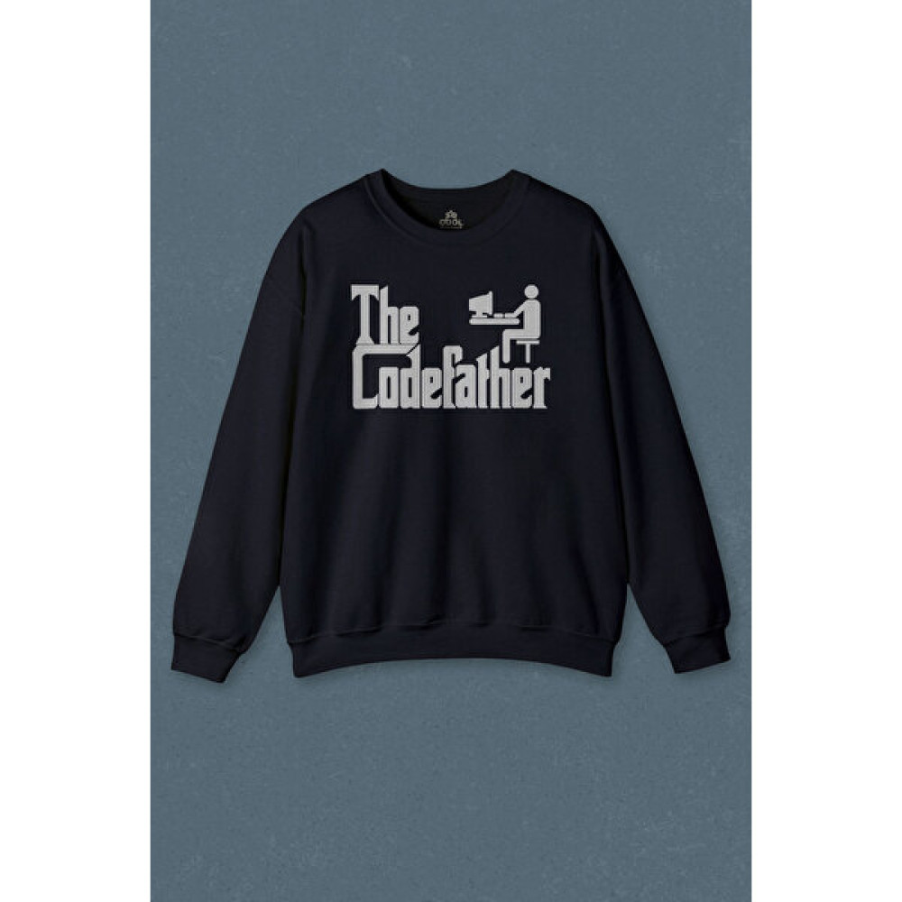 So Cool Lacivert Sweatshirt The Codefather Godfather Bilgisayar Code Korsan Hacker Yazılımcı Baskılı Unisex Sweat Erkek Sweatshirt Fiyatı