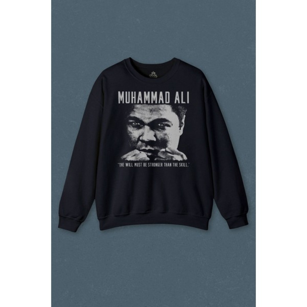So Cool Muhammed Ali Box The Will Must Be Stronger Than The Skill Baskılı Unisex Sweat Erkek Sweatshirt Fiyatı