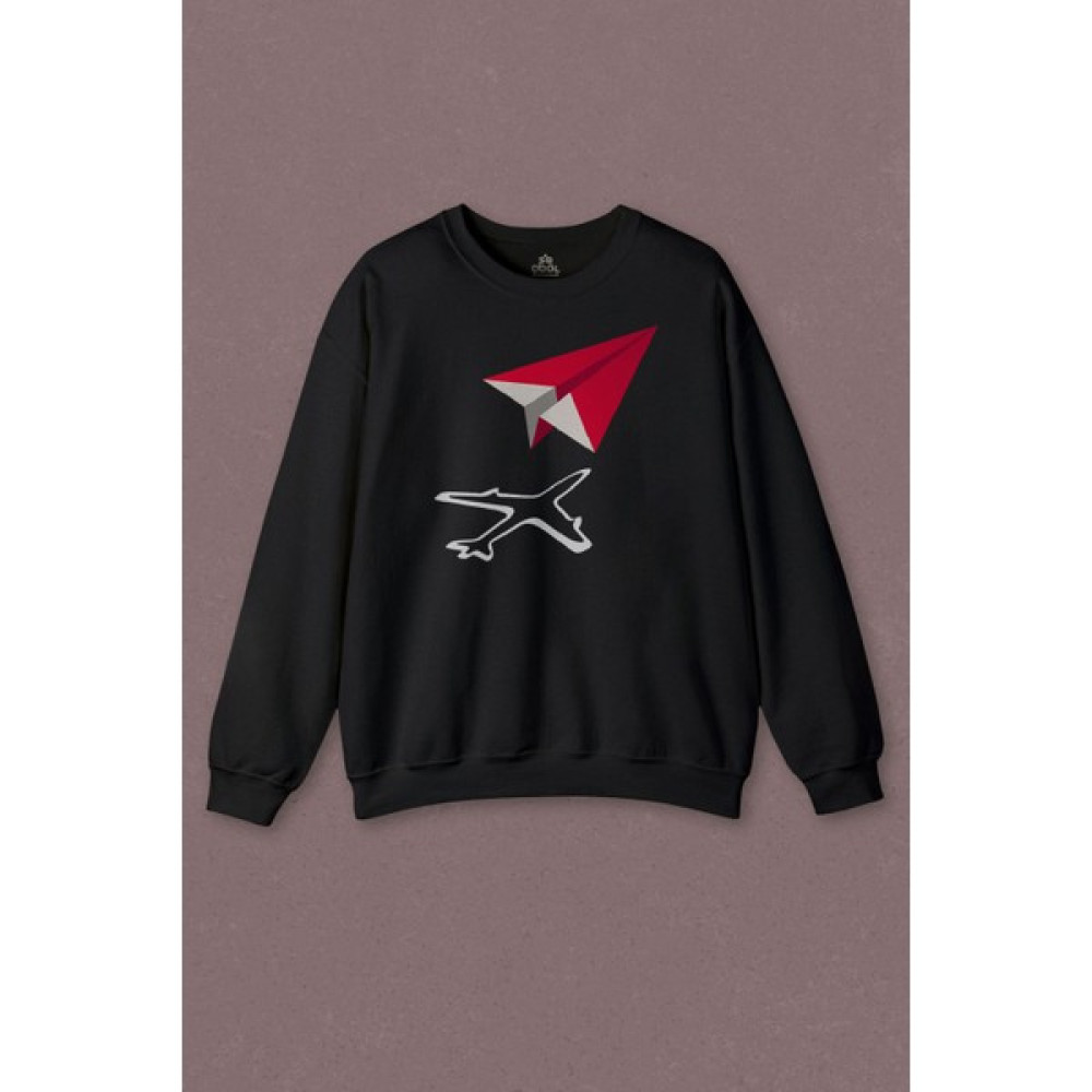 So Cool Unisex Sweatshirt Kağıt Uçak Hayaller Hayatlar Fly Pilot Baskılı Sweatshirt Erkek Sweatshirt Fiyatı