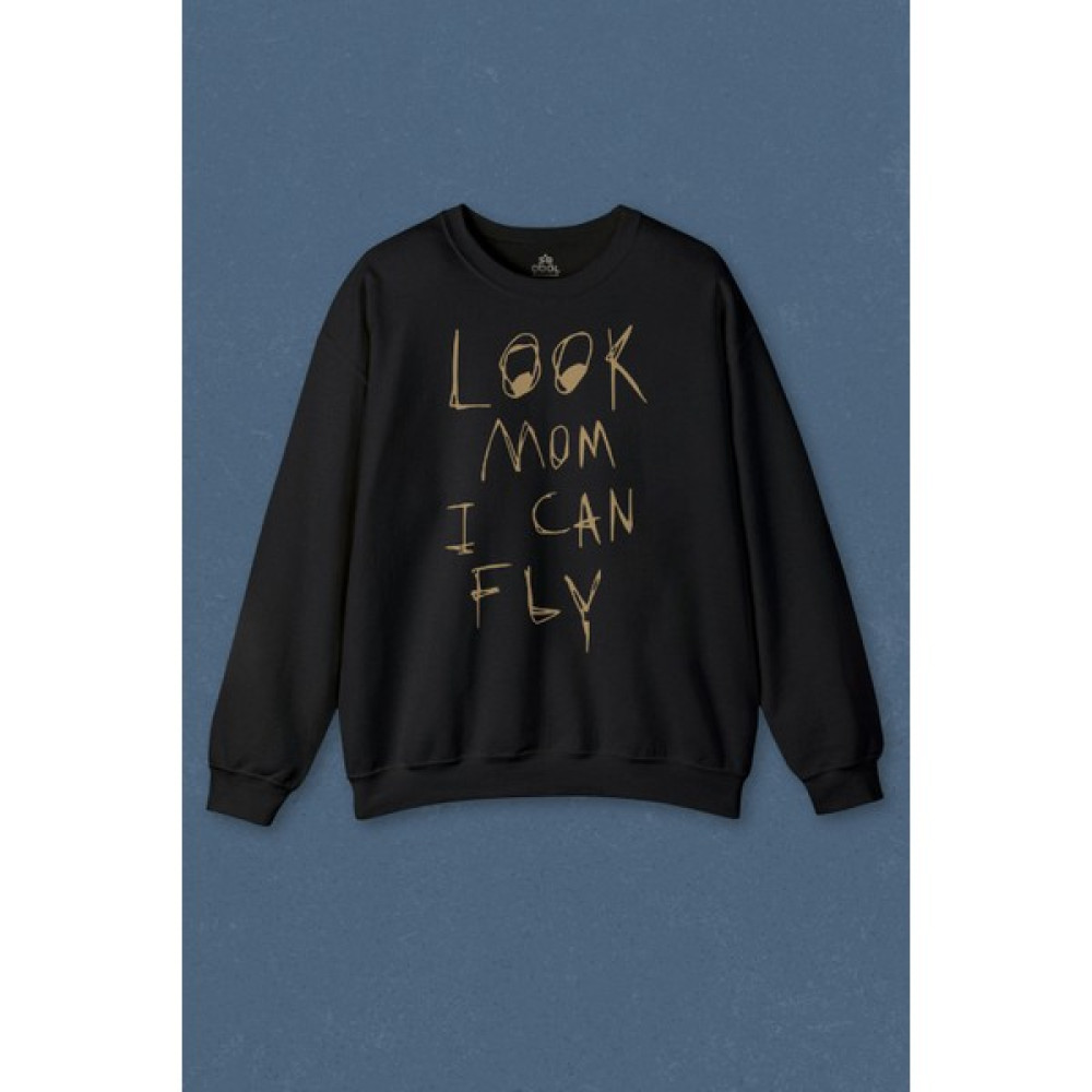 So Cool Unisex Sweatshirt Look Mom I Can Fly Baskılı Sweat Erkek Sweatshirt Fiyatı