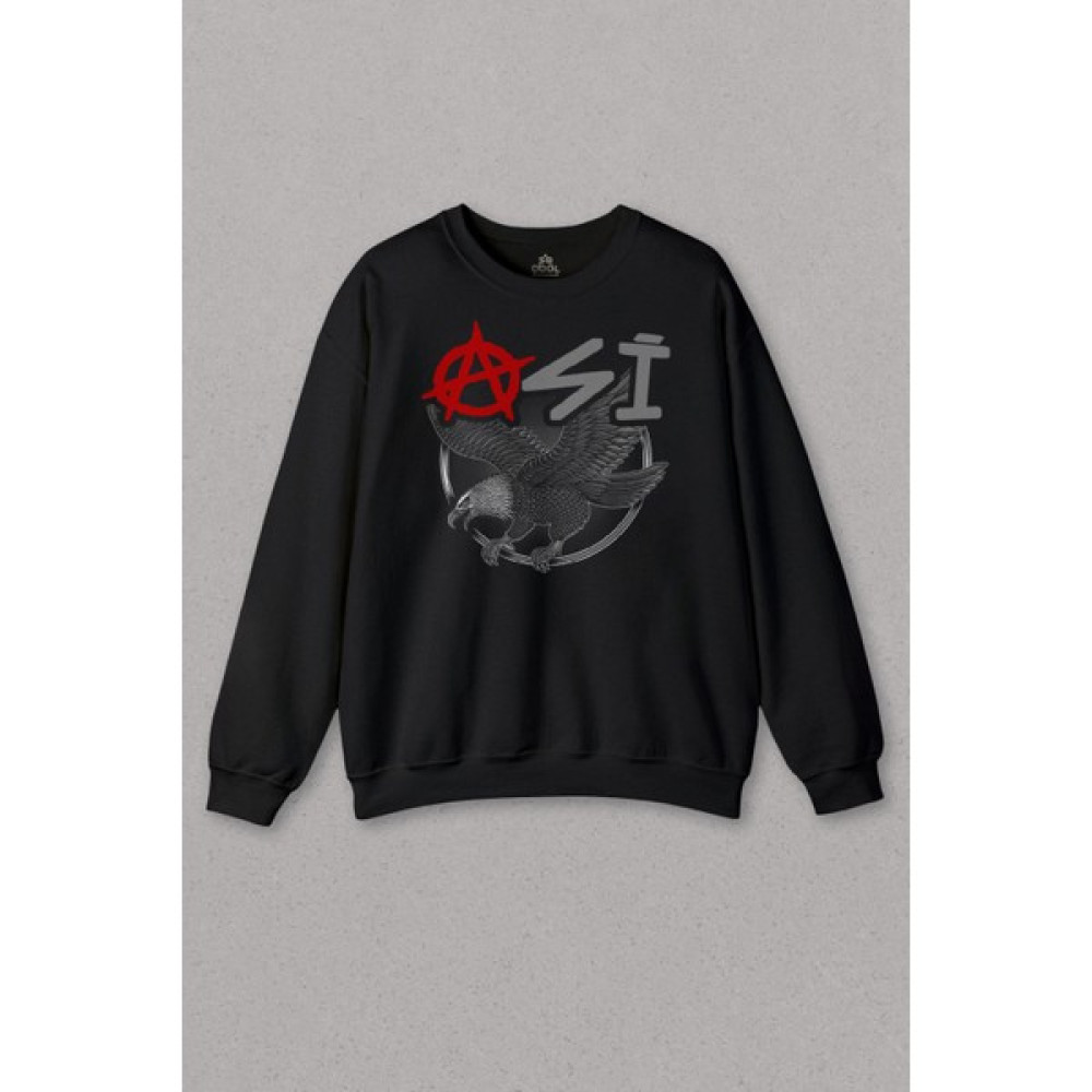 So Cool Unisex Sweatshirt Uçan Kartal Asi Taraftar Baskılı Siyah Beşiktaş Baskılı Sweat Erkek Sweatshirt Fiyatı