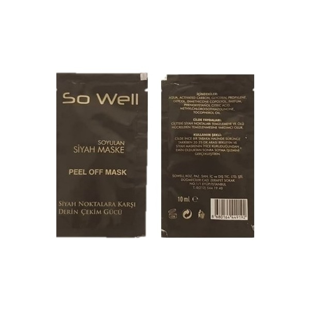 So Well Soyulan Siyah Maske 10 ml Maskeler Fiyatı