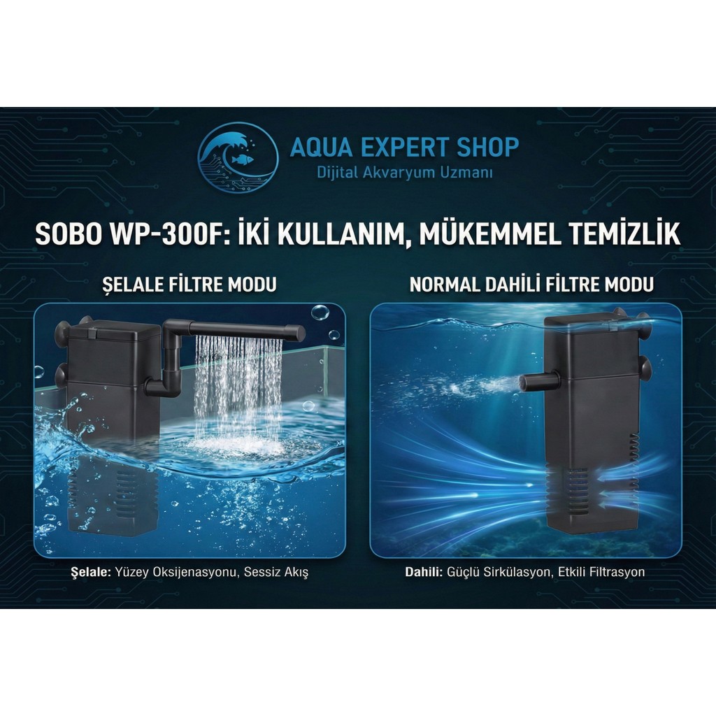 Sobo Akvaryum Iç Şelale Filtre WP-300F 2W 150L/S Evcil Hayvan Ürünleri Fiyatı
