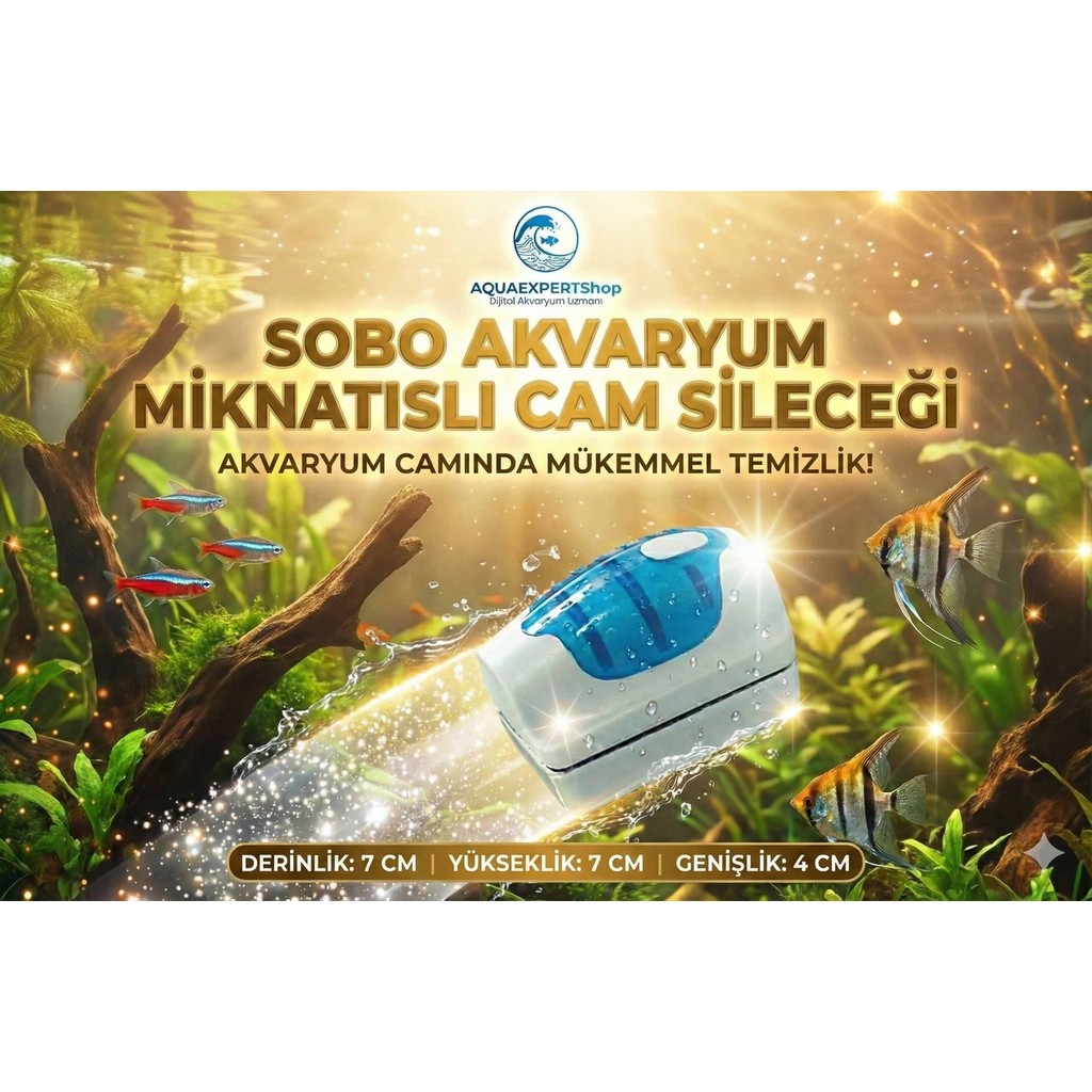 Sobo Akvaryum Mıknatıslı Cam Sileceği - Mükemmel Temizlik - Üstün Tutunma Gücü - Suda Batmaz- Sb-Bmın - 7-7-4 Evcil Hayvan Ürünleri Fiyatı