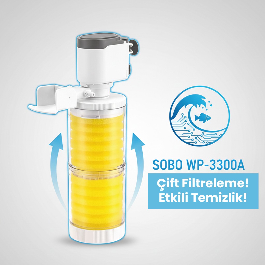 Sobo WP-3300A Akvaryum Iç Filte -20W 1200L/S Evcil Hayvan Ürünleri Fiyatı