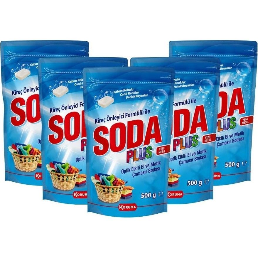 Soda Plus Çamaşır Sodası 2,5 kg 5'li Paket 99 Yıkama Standart Koku ile Ultra Temizlik Sağlar Diğer Fiyatı