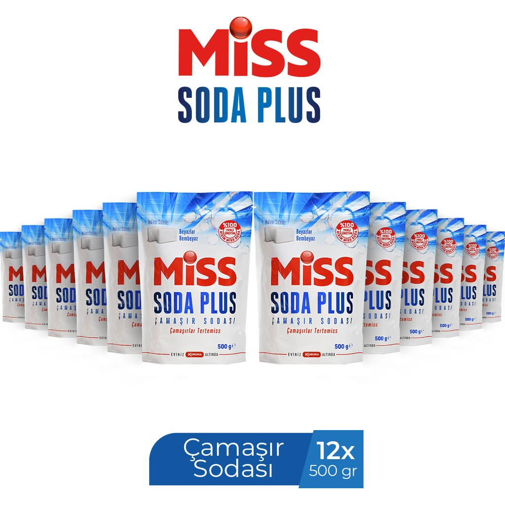 Soda Plus Miss 500 g x 12 Beyazlar ve Renkliler İçin Sabun Kokulu Çamaşır Deterjanı 100 Yıkama Diğer Fiyatı