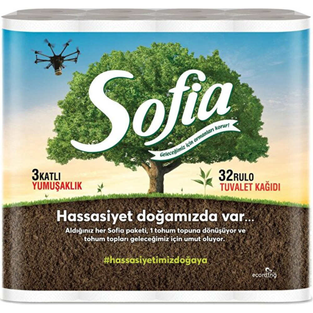Sofia 3 Katlı 32'li Tuvalet Kağıdı - Beyaz Tuvalet Kağıdı Fiyatı