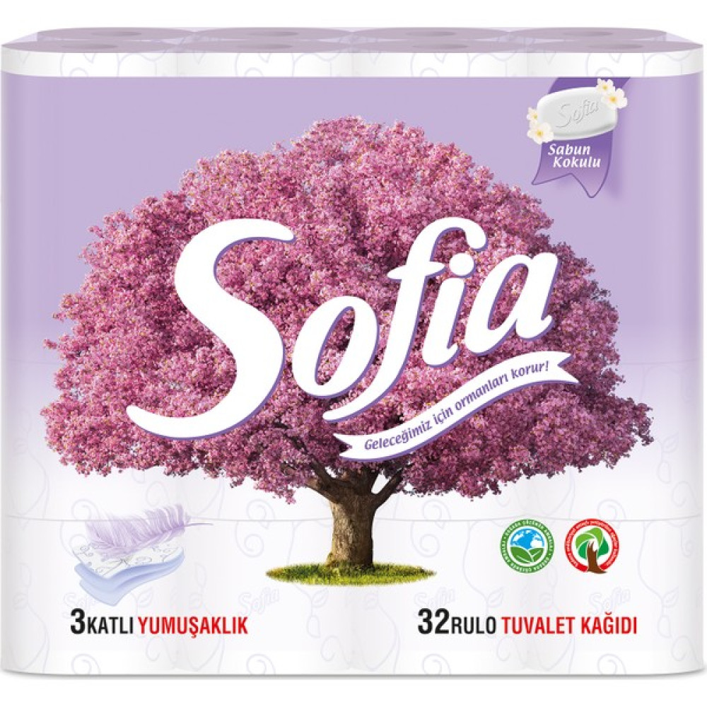 Sofia 3 Katlı Doğal Sabun Kokulu Tuvalet Kağıdı 32'li Tuvalet Kağıdı Fiyatı