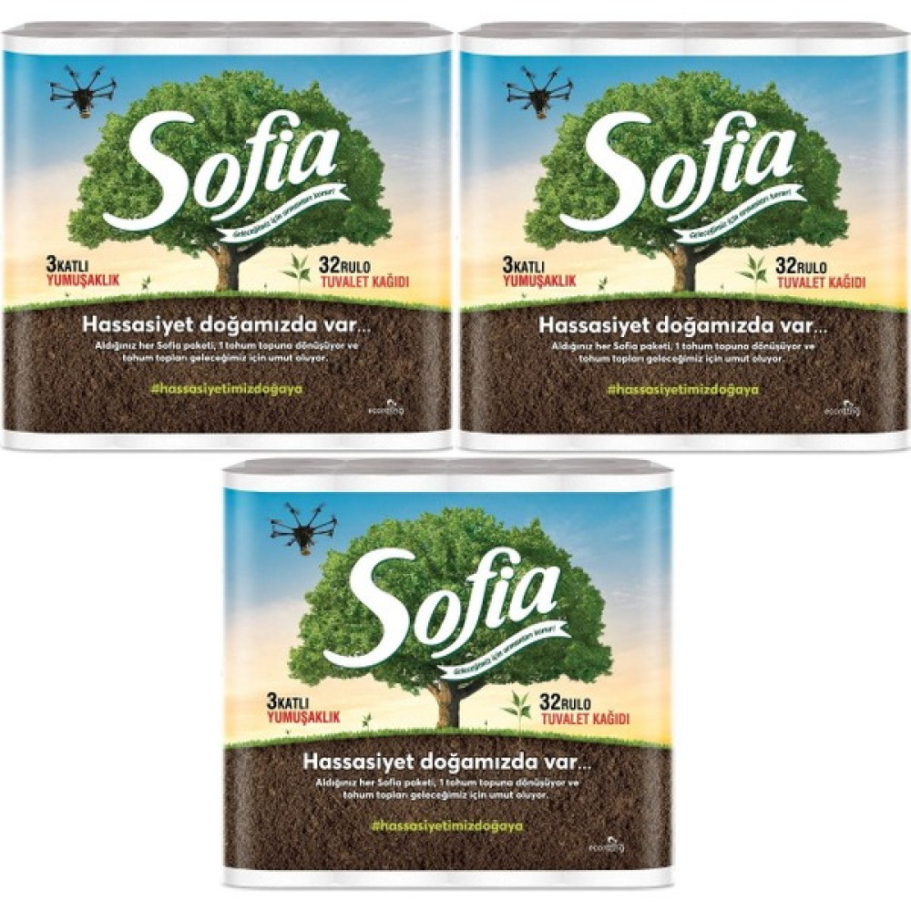 Sofia Tuvalet Kağıdı 3 Katlı 96 Lı Paket (3pk*32) Tuvalet Kağıdı Fiyatı