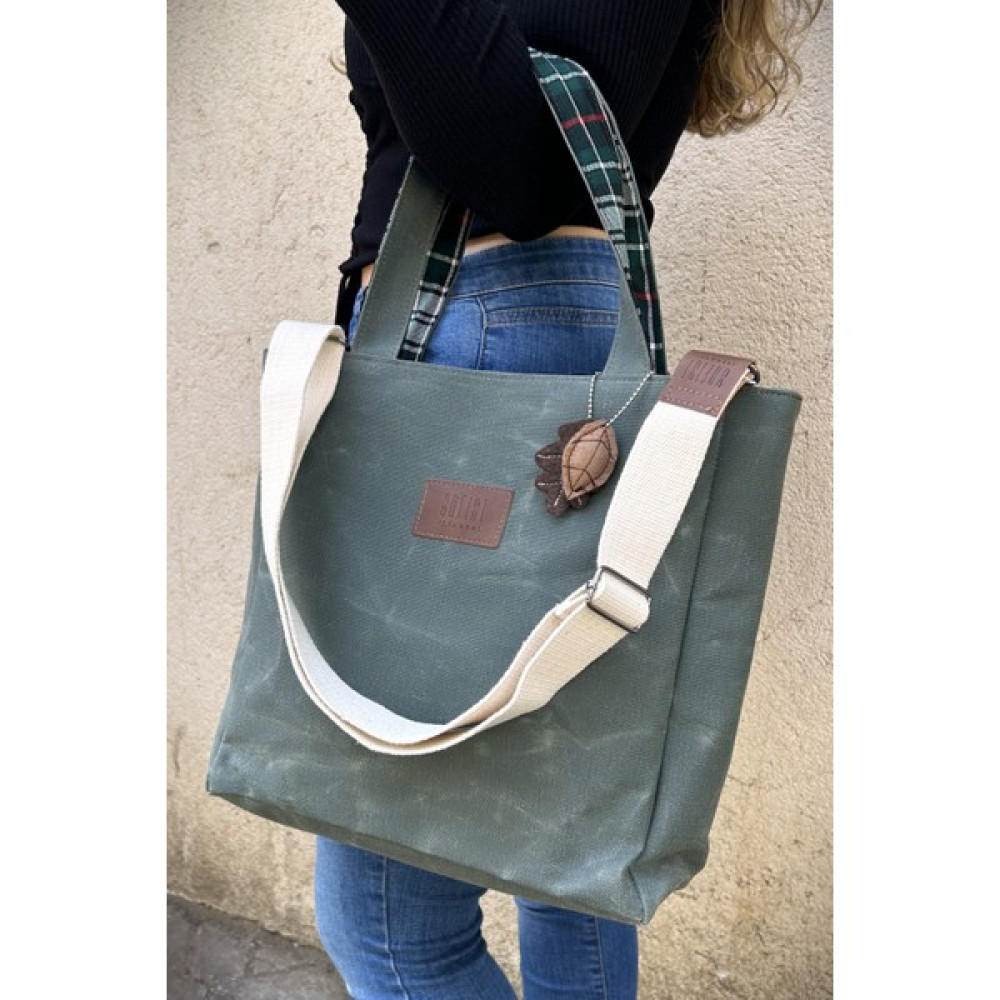 Sofist İstanbul Çam Yeşili Pera Waxed Canvas Tote Bag Mumlu Kanvas Ayarlanabilir Askılı Kadın Kol ve Omuz Çantası Bayan Çanta ve Cüzdan Fiyatı