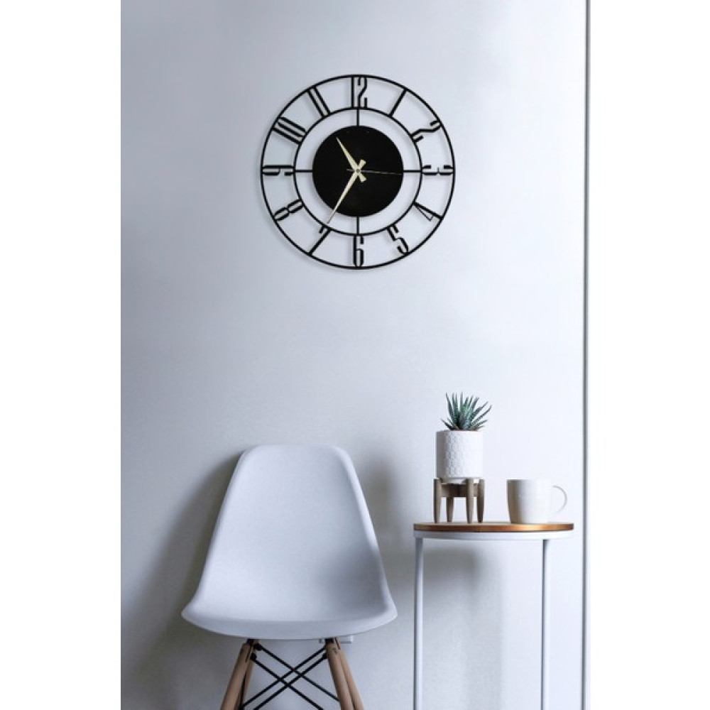Soft Art Home Black Latin Metal Duvar Saati - 50 x 50 cm - Siyah Dekoratif Saat Fiyatı