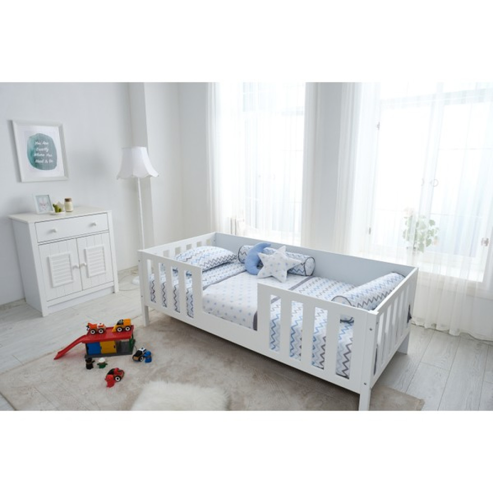 Soft Baby Kiko Eko Montessori Uyku Seti - 90 x 190 cm - Mavi - Gri Bebek Uyku Seti Fiyatı
