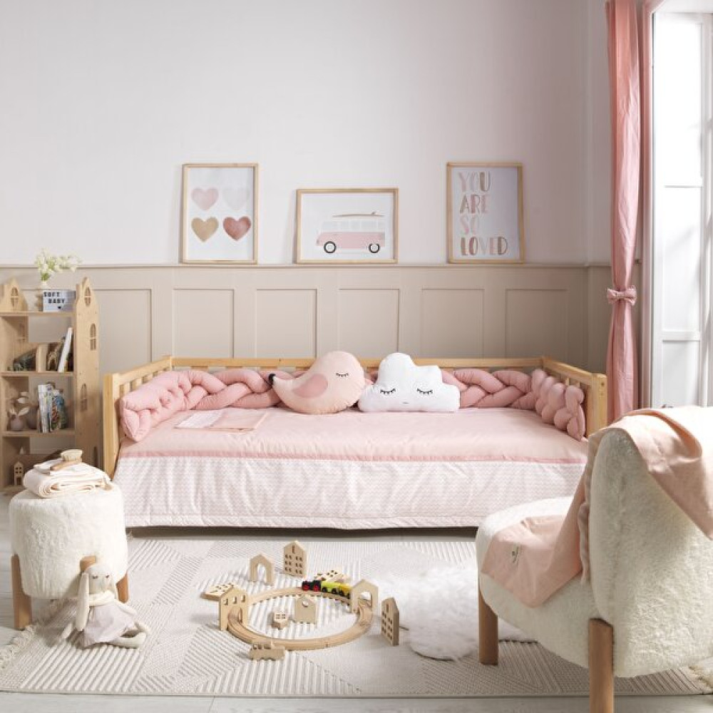 Soft Baby Poli Eko Pembe Örgü Montessori Uyku Seti - 90x190 Bebek-Çocuk Odası Fiyatı