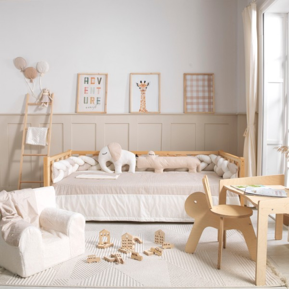 Soft Baby Stella Eko Krem Örgü Montessori Uyku Seti - Krem Rengi - 90x190 Bebek-Çocuk Odası Fiyatı
