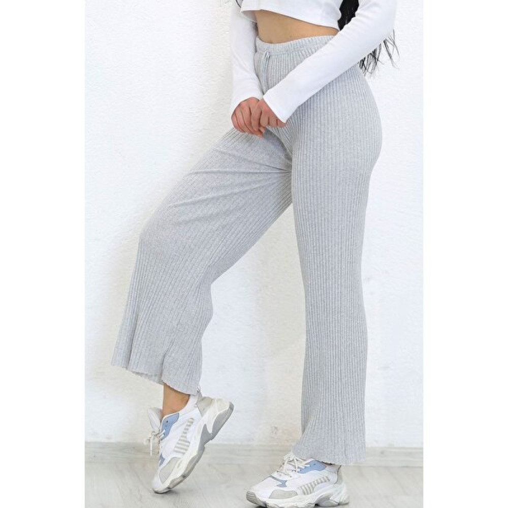 Soft Basic Fitilli Pantolon Gri - 8337.1567. Kadın Pantolon Fiyatı