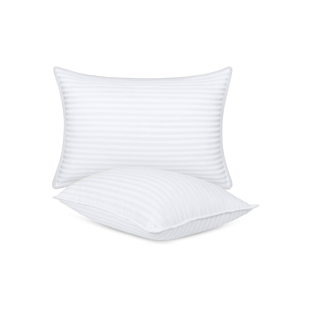 Soft Colours 2 Adet %100 Pamuk Çizgili Saten Silikon Yastık Yastık Fiyatı