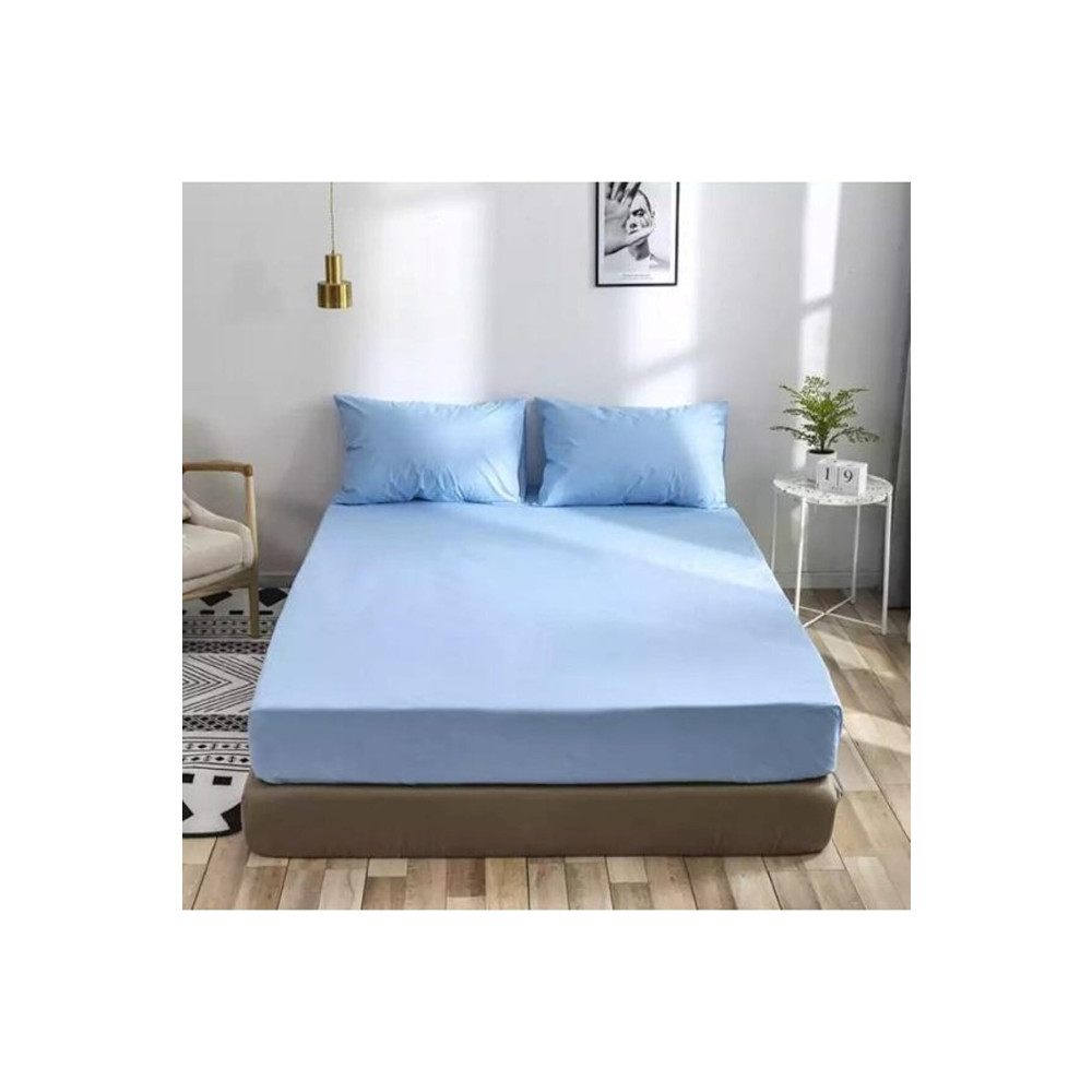 Soft Colours Çift Kişilik Lastikli Çarşaf + 2 Adet Yastık Kılıfı 160x200 Mavi 160 x 200 Beden Çarşaf Fiyatı