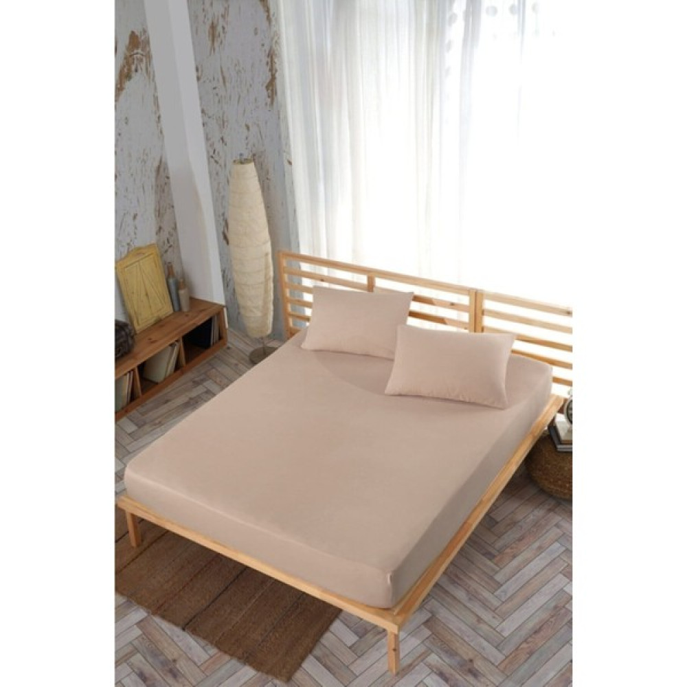 Soft Colours Ranforce Çift Kişilik Lastikli Çarşaf + 2 Adet Yastık Kılıfı 160X200 Tüm Renkler - 160 x 200 cm - Sütlü Kahve Çarşaf Fiyatı