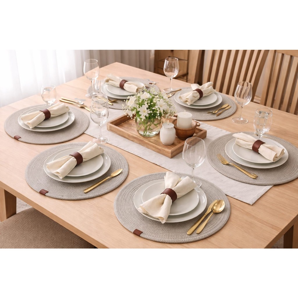 Soft Home 6'lı Amerikan Servis Takımı - 33 x 33 - Gri Diğer Fiyatı