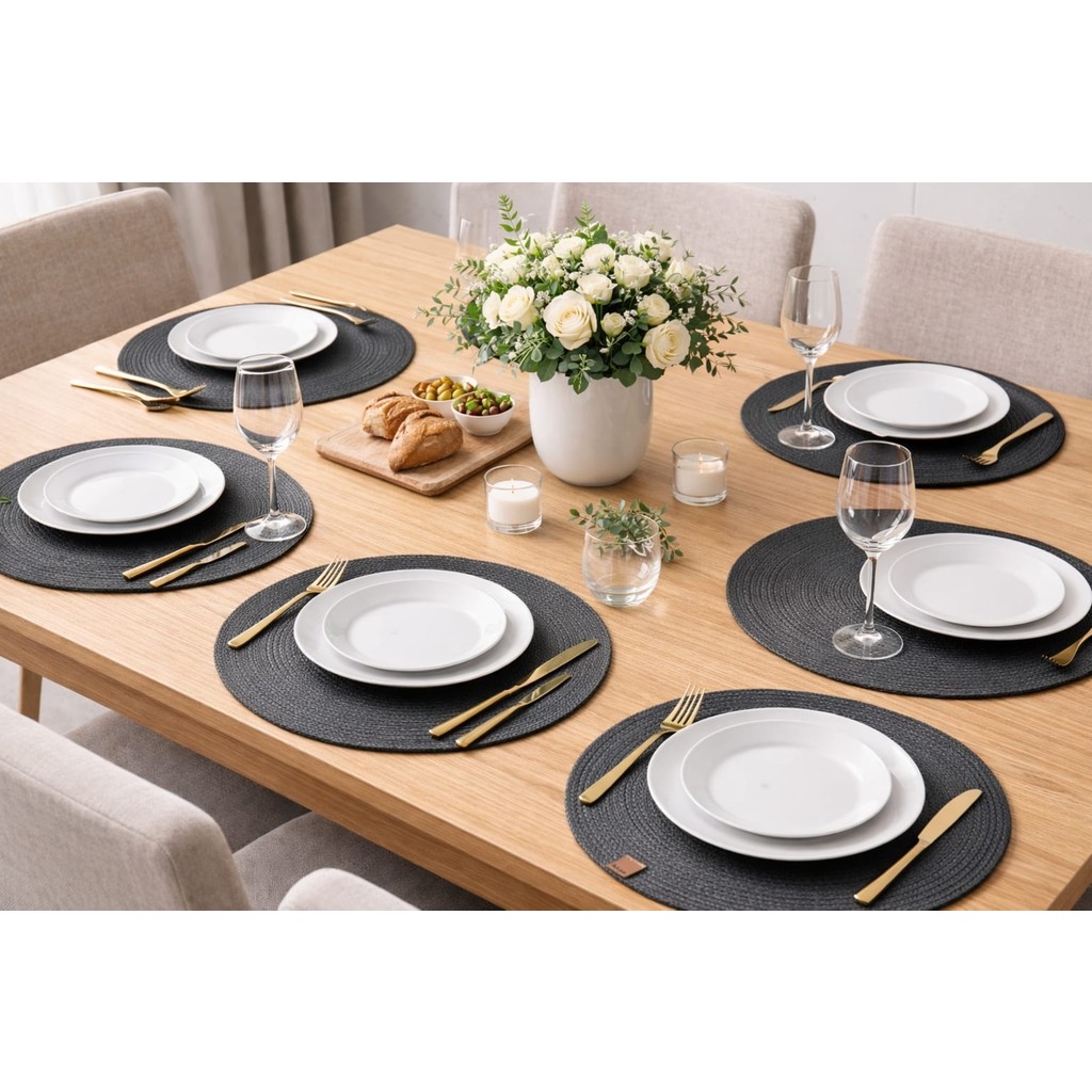 Soft Home 6'lı Jüt Amerikan Servis Takımı - 33 x 33 - Antrasit Diğer Fiyatı