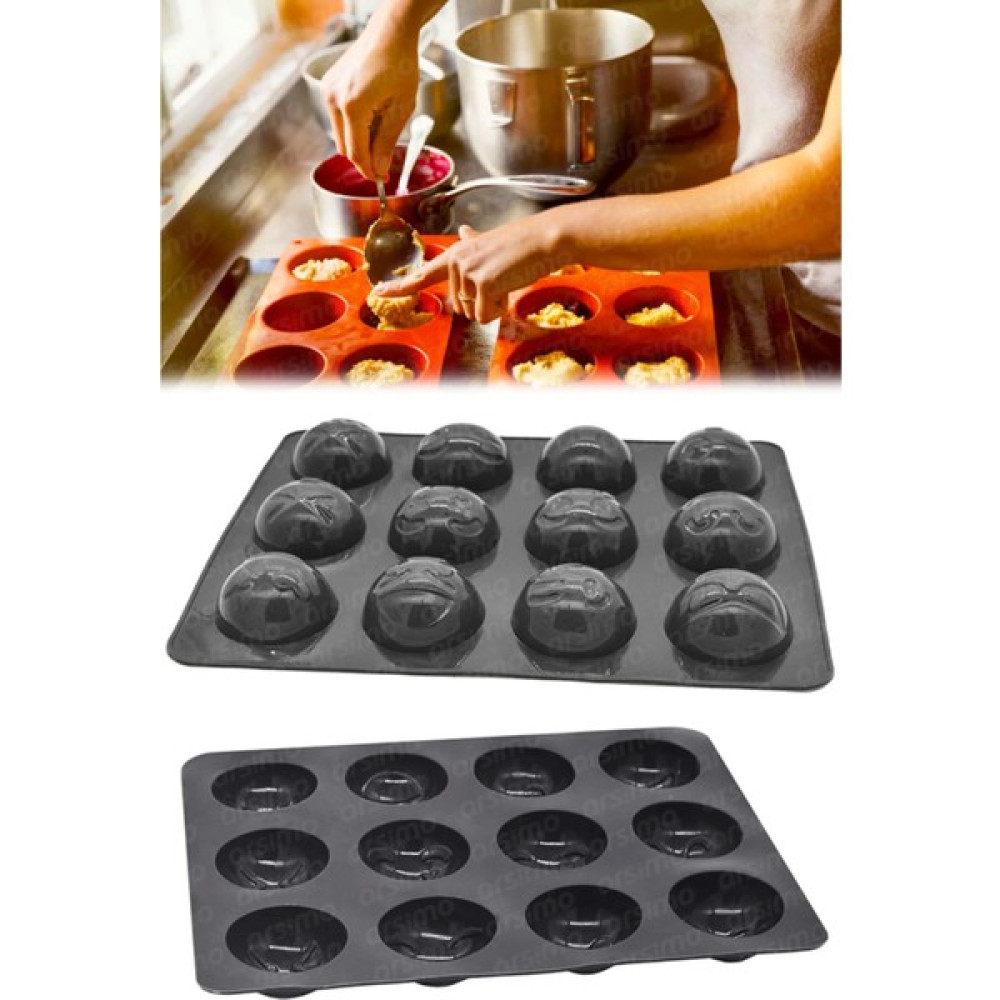 Soft Home Softhome 12'li Silikon Emoji Muffin Kek Parfe Tatlı Kalıbı | Silikon Fırın Muffin Kek Pişirme Sunum Kalıbı 28 cm - 1 Adet Kek Kalıpları Fiyatı
