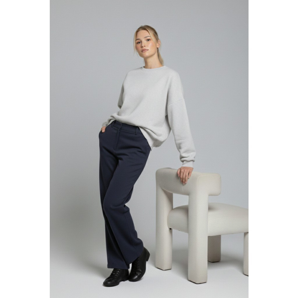 Softandbasic Kadın Geniş Kalıp Bisiklet Yaka Basic Düz Sweatshirt Tayt Fiyatı