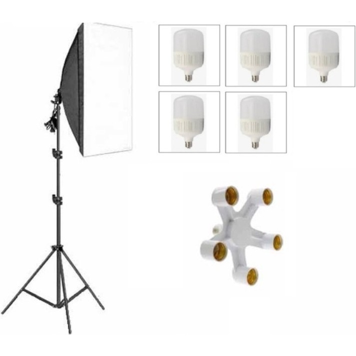 Softbox 5 Duylu Softbox (1 Adet) + 2 M Işık Ayağı +5 Adet 20 Wat LED Lamba (Toplam 9 000 Lümen) Softbox Diğer Fiyatı