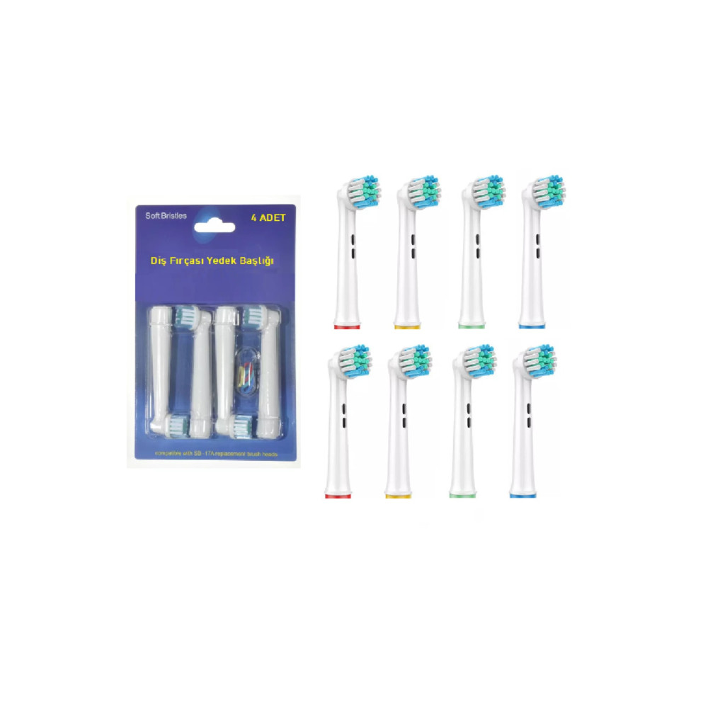 SoftBristles Oral B Uyumlu Diş Fırçası Yedek Başlığı Cross Action 8 Adet Şarjlı Diş Fırçası ve Aksesuarları Fiyatı