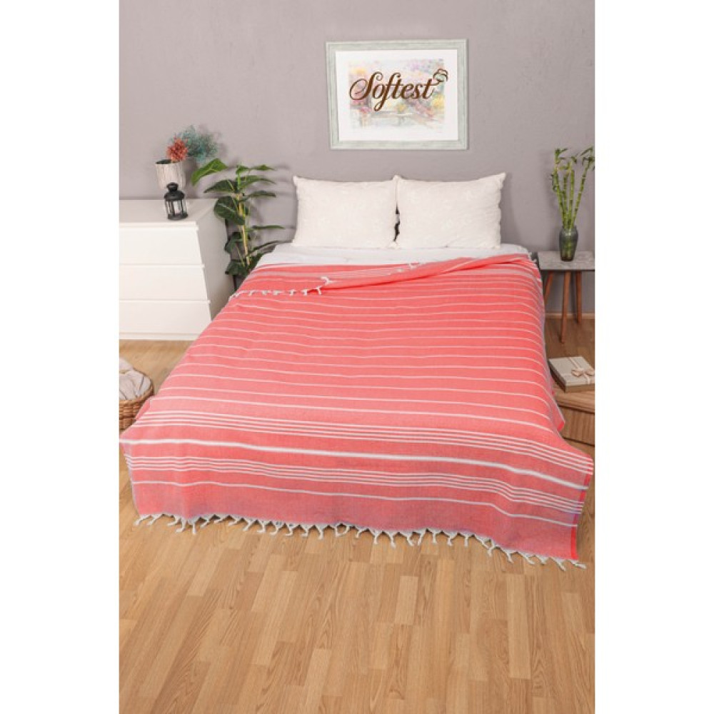 Softest 200x240 Cm Sultan Çift Kişilik Pike, Yatak Örtüsü, Koltuk Örtüsü - Kırmızı Pike & Pike Takımı Fiyatı