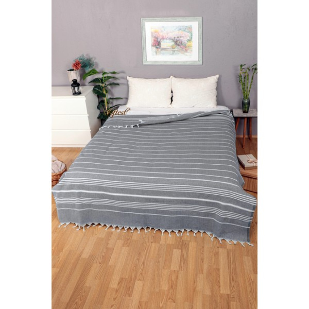 Softest 200x240 Cm Sultan Çift Kişilik Pike, Yatak Örtüsü, Koltuk Örtüsü - Siyah Pike & Pike Takımı Fiyatı