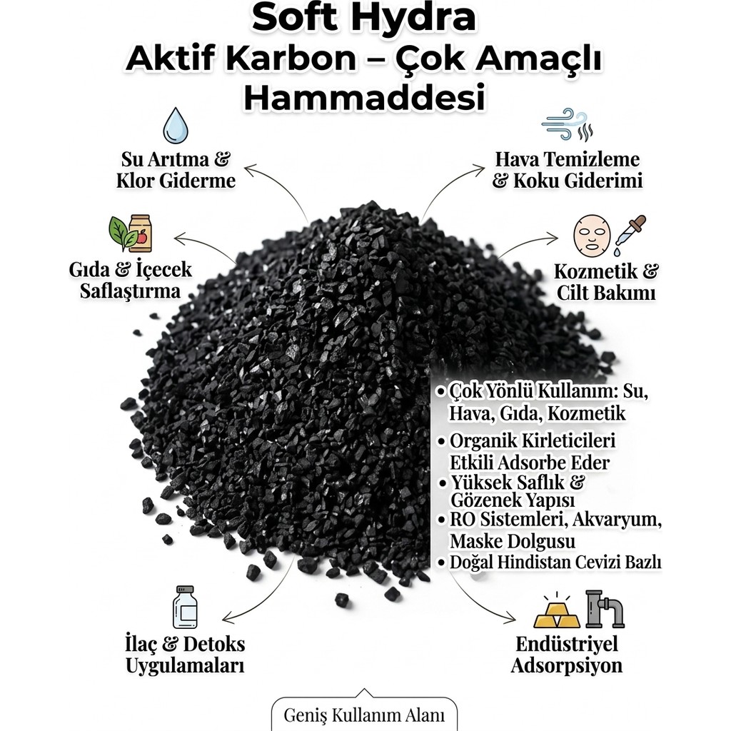 Softhydra Çok Amaçlı Toz Aktif Karbon – Hammadde - 25KG Diğer Fiyatı