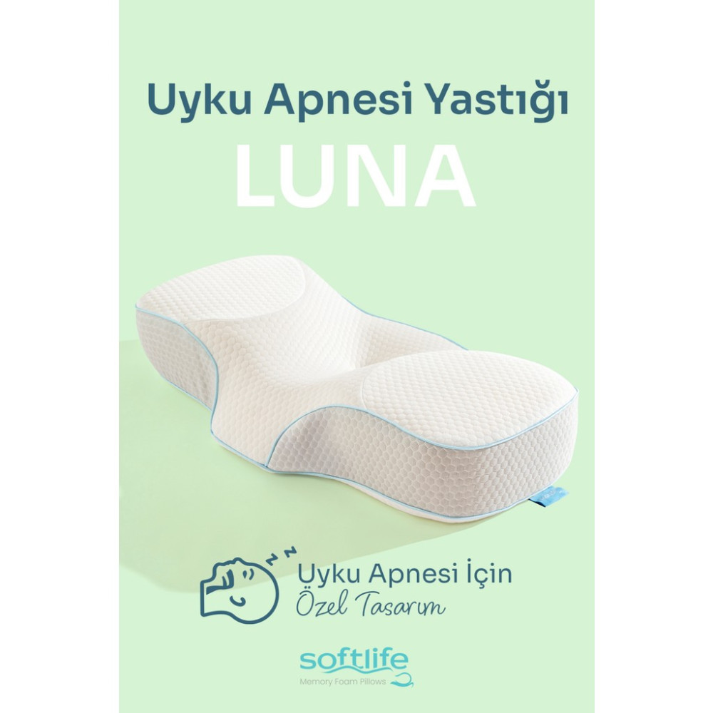 Softlife LUNA Visko Apne Yastığı Horlama Azaltıcı Ortopedik Visco Yastık 67x36x13cm - 67 x 35 x 12 cm - Beyaz Yastık Fiyatı