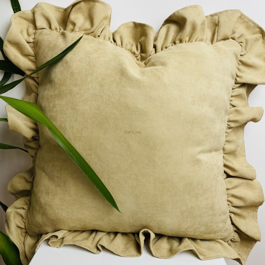 Softline Bej Fırfırlı Kırlent Kılıfı - 40 x 40 cm Diğer Fiyatı
