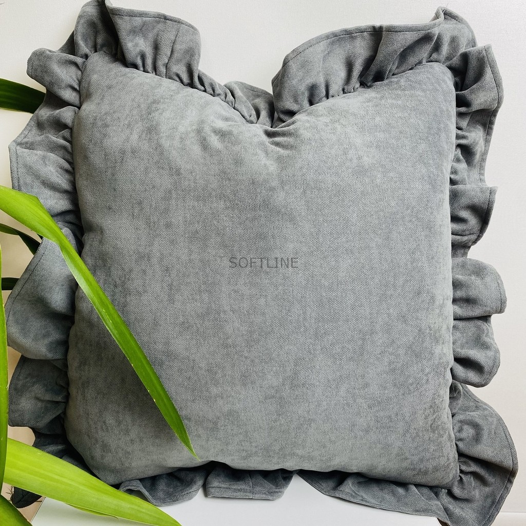Softline Fırfır Detaylı Kırlent Kılıfı - 40 x 40 cm - Antrasit Diğer Fiyatı