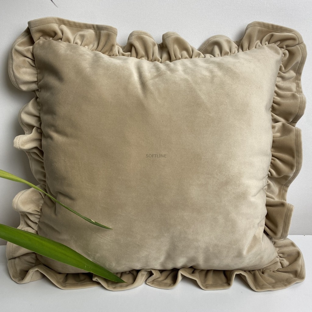 Softline Fırfır Detaylı Kırlent Kılıfı - 40 x 40 cm - Kahverengi Diğer Fiyatı