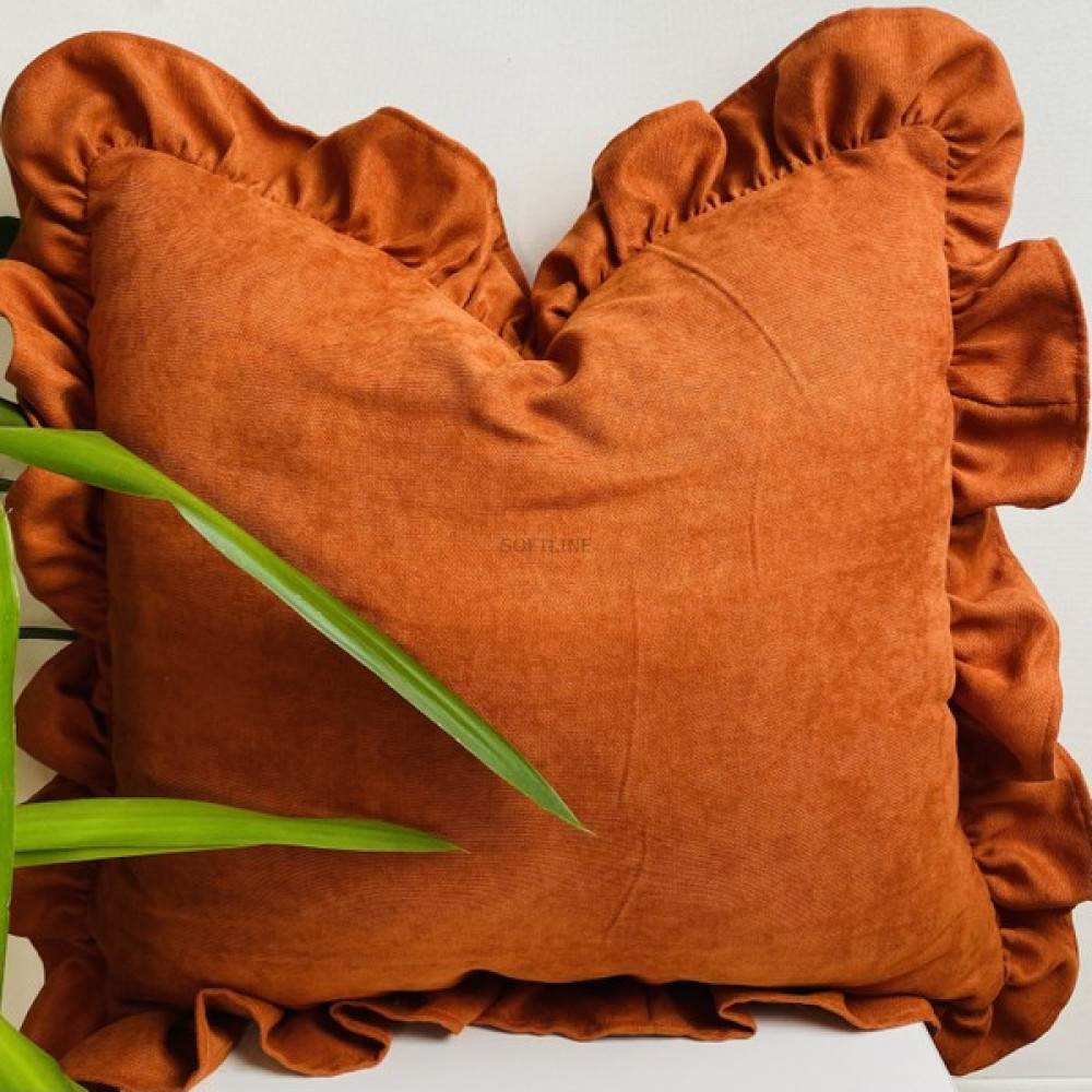 Softline Kiremit Fırfırlı Kırlent Kılıfı - 40 x 40 cm Kırlent / Mobilya Yastığı Fiyatı