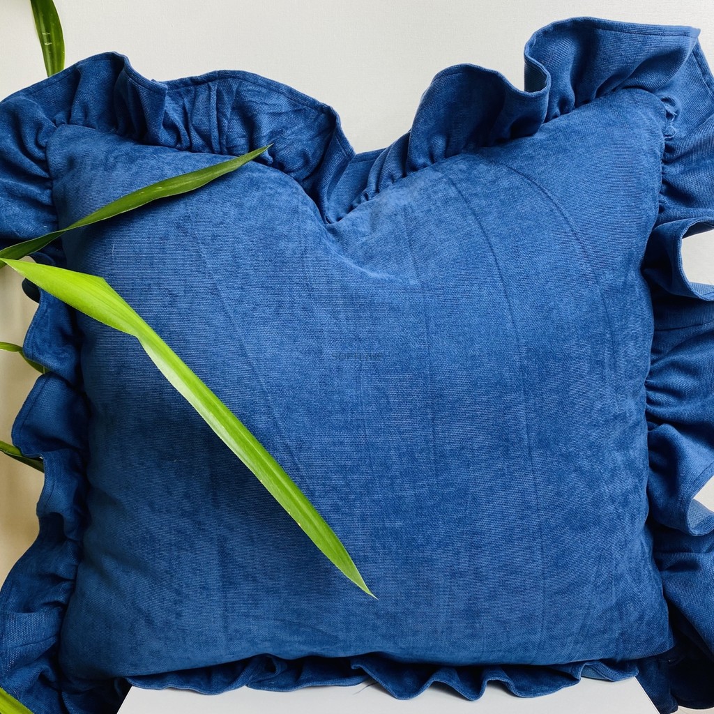 Softline Lacivert Fırfırlı Kırlent Kılıfı - 40 x 40 cm Diğer Fiyatı