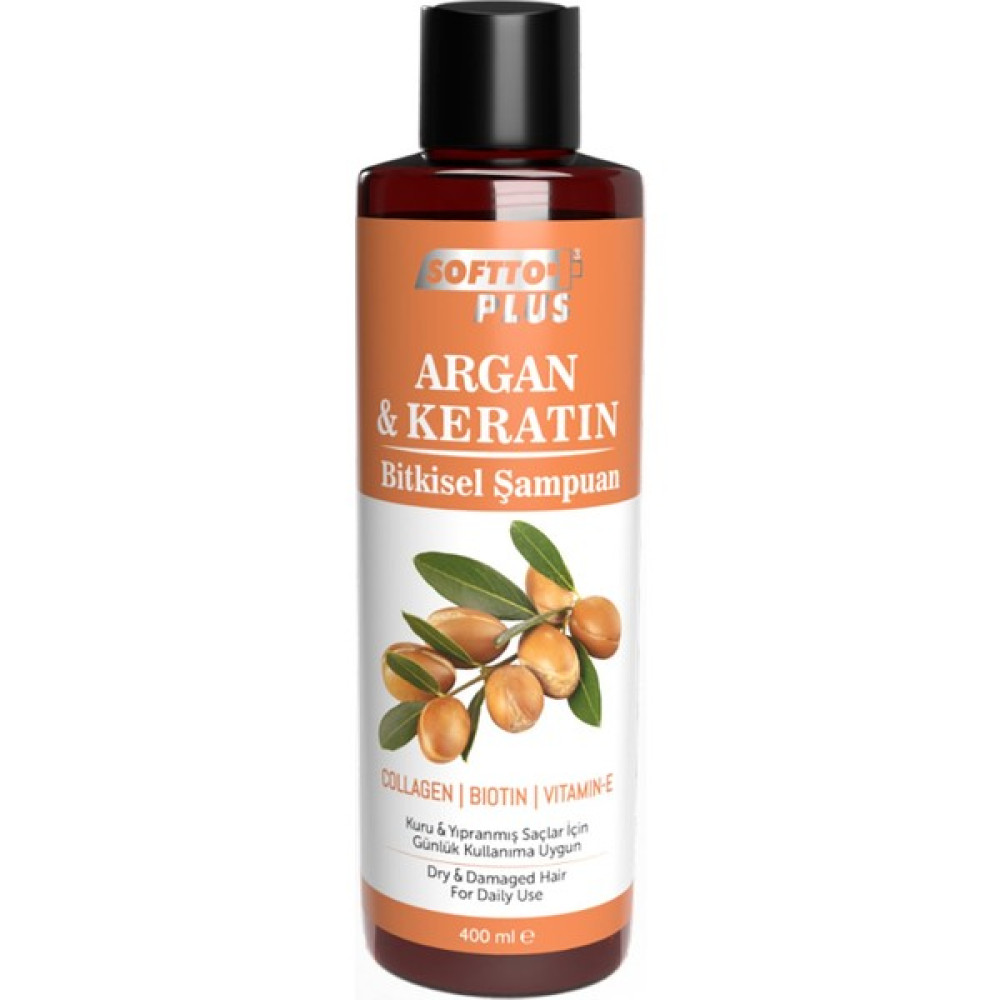 Softto Plus Argan & Keratin Argan Yağlı Biotin Bitkisel Şampuan 400ml Şampuan ve Saç Kremi Fiyatı