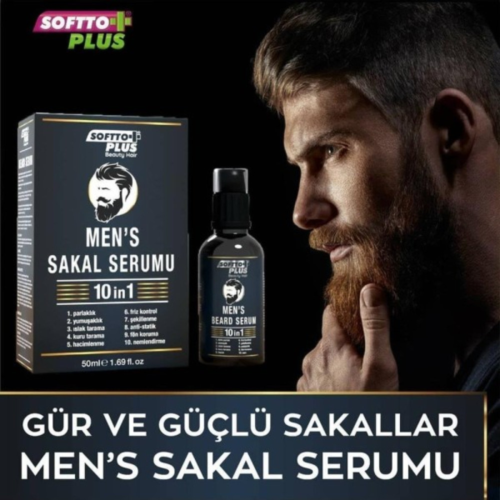 Softto Plus Men's Sakal Serumu 10in1 50ML Saç Şekillendirici Sprey Fiyatı
