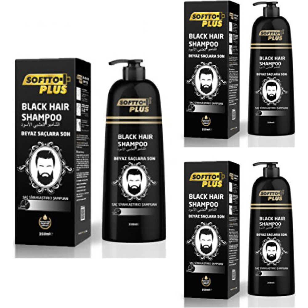 Softto Plus Saç Siyahlaştırıcı Şampuan 350 ml x 3 Adet Şampuan ve Saç Kremi Fiyatı